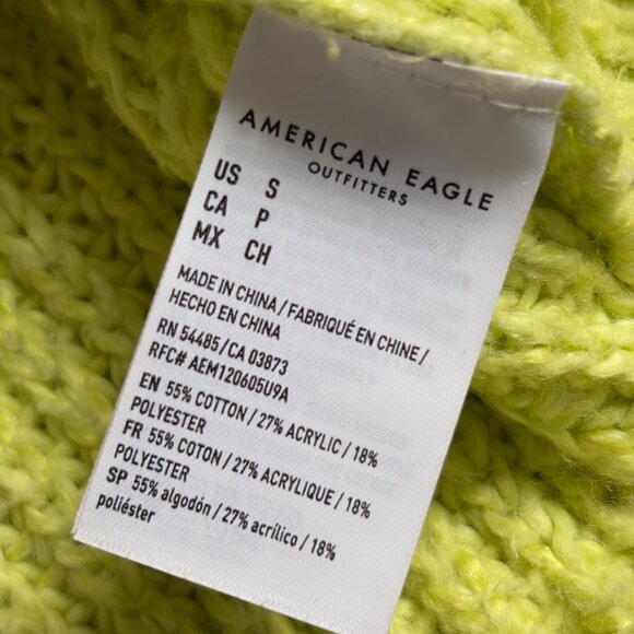 American Eagle Cable Knit Mock Neck Sweater (Lime) - Size Small - Picture 6 of 9
